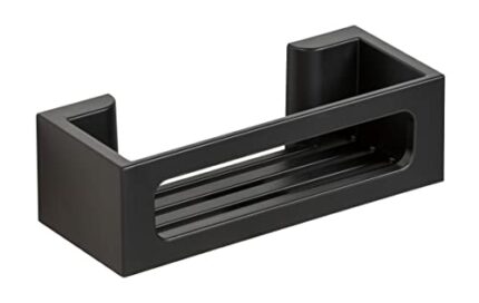 Wenko Power-Loc® Bralia Black Bathroom Shelf, Fixing without Drilling, Plastic (ABS), 30 x 8.5 x 12 cm, Black
