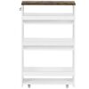 ZCMEB 4-layer Rolling -thin Practical Storage Cart Tower Kitchen Storage Box Handle White Storage Cart