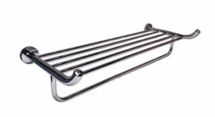 LEDSA MART Wall Mounted Stainless Steel Bathroom Towel Rack Towel Shelf Towel Holder Hotel Ideal Rail Shelf Storage Holder for The Bathroom