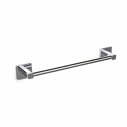 TATAY towel rail, 45cm, from the Kalo Collection, in chrome-plated zamak, with square canvas sports, and 3M fastening system, comfortable and und