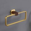 RAKUTE Nordic Walnut Bathroom Towel Ring, Round Towel Towel Rack, Simple Light Luxury Towel Holder Bathroom Ring