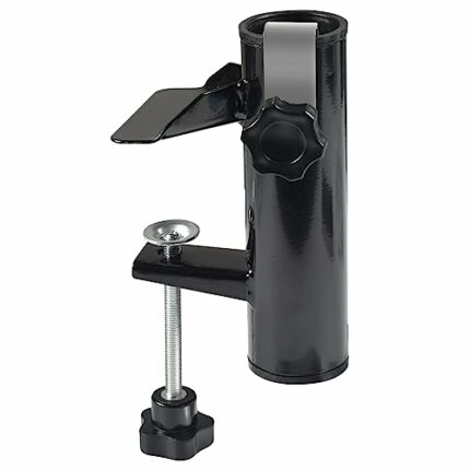 1 Pcs Umbrella Holder Fence,Patio Umbrella Clamp,Deck Umbrella Stand,Umbrella Stand for Beach,Umbrella,Deck,Balcony,Outdoor Patio (Black)