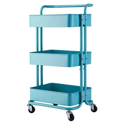 ZCMEB 3-Tier Kitchen Storage Carts Wheels Trolley Bathroom Storage Organization Cart With Wheels Storage Shelves