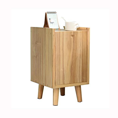 LUKEO All Solid Wood Bedside Cabinet, Narrow Mini Locker, Small Apartment Simple European Style Bedside Cabinet Solid Wood