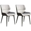 Kitchen Dining Room Furniture Chairs Modern Kitchen Dining Chairs Set Of 2，Water Proof PU Leather Side Chair with Carbon Stee Legs Kitchen Living