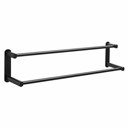 RSOCHS Bathroom Accessories Brief Towel Racks Wall Mounted Steel Towel Rail Bar Polished Chrome