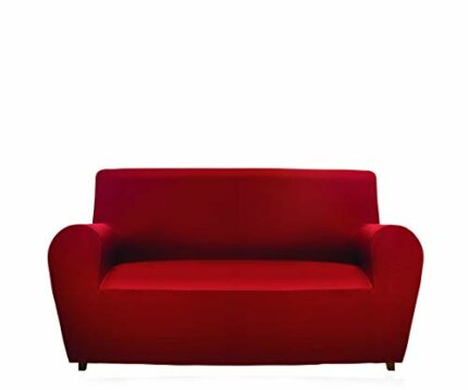 GEMITEX Magic 2 Seater Sofa Cover in Solid Colour Stretch Polyester COPRIDIVANO 2 POSTI CON SCHIENALE FINO A 180 CM bordeaux