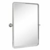 TEHOME 20x30'' Chrome Pivot Mirror Rectangle Bathroom Vanity Mirror Chrome Rounded Corner Metal Framed Tilting Beveled Vanity Wall Mirrors