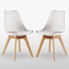 Life Interiors Lorenzo Retro Dining Chair 2-Piece Set, White