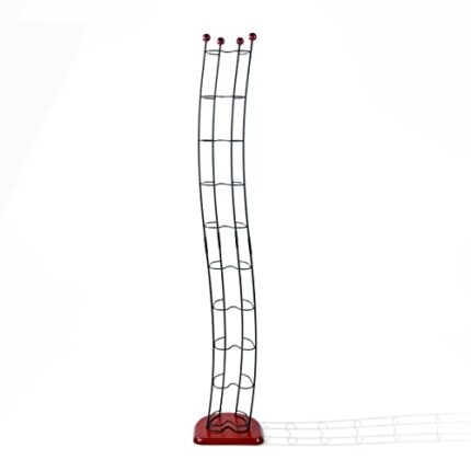Atlantic Wave Wire CD Tower - Hold 110 CDs in Steel and Black Cherry Wood, PN1316