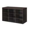 DINZI LVJ Shoe Bench, 9 Cubbies Shoe Organizer for Entryway, Storage Bench with Cushion, Cubby Shoe Rack with Adjustable Shelves for Living Room,