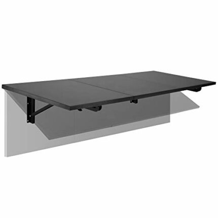 Mount-It! Heavy Duty Drop Down Table, Wall Mounted Drop Leaf Tables 45x15x7 Inches, Collapsible, Folding Workbench for Home Office, Laundry Room,