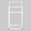 HOMERECOMMEND Metal Towel Rack Stand Bathroom freestanding Towel Racks for Bathroom Outdoor Towel Rack 3 Bars Freestanding Drying Shelf White Was
