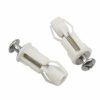 Kissral Toilet Seat Fittings and Fixtures 2pcs Toilet Lid Screws Stainless Steel Top Fixing Hinges Screws Expanding Nylon Nuts White Fixing Bolt