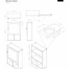 Premier Housewares MDF Bathroom Storage Cabinet with Mirror Wall Bathroom Shelf Door and 2 Compartments Bathroom Cabinet Storage White 56h x 40w