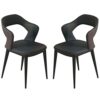 Kitchen Dining Room Furniture Chairs Dining Chair Set Of 2 PU Leather Kitchen Living Room Lounge Counter Chairs Ergonomic Seat Sturdy Carbon Stee