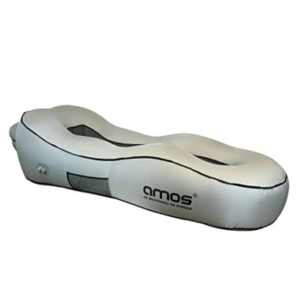 AMOS Eezy Lazy Air Lounger Bed - Grey Outdoor Bed w/Carry Bag, Built in Power Bank, Inflatable Bed for Camping, Garden, Beach | Inflatable Sofas