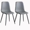 dining chair Kitchen Dining Room Furniture Chairs Set Of 2 Dining Chairs with Metal Feet and Backrest PU Leather, Waterproof Leisure Chairs for L