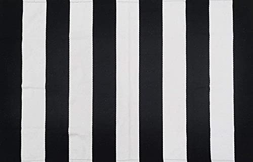 CAINANEL Black and White Striped Outdoor Rug 27.5X 43 inches Front Door Mat Hand-Woven Cotton Indoor/Outdoor for Layered Door Mats,Welcome Door M