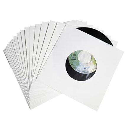 LP Record Inner Sleeves Antistatic White Vinyl Sleeves Kraft Paper Record Protectors(7" x 20pcs)