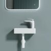 Durovin Bathrooms Small Cloakroom Basin - Wall Mounted Basin - Rectangular Countertop Basin - One Right Hand Tap Hole- 370 x 180 x 90mm (WxDxH)
