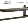Towel Bar Bathroom Rack Towel Rack Towel Holder With 1 Wall Mounted,22 Inches,Stainless Steel Matte Black Finished,Towel Rail Holder Storage Rack