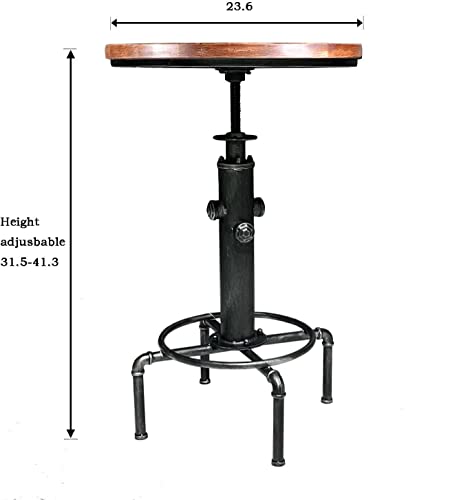 Topower Industrial Bar Table 31.5-41.3" Adjustable Pub Table Kitchen Dining Coffee Bistro Table