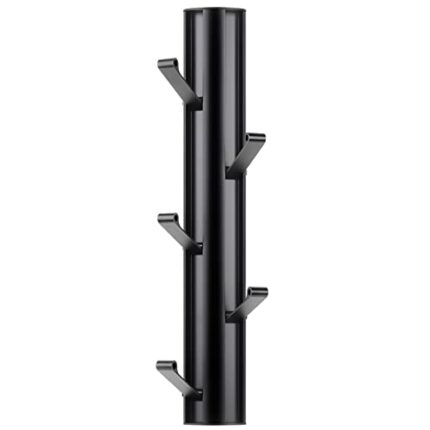 ANMEISH Vertical Coat Rack Mounted Tree Coat Rack Wall Mounted Folding Coat Hooks Vertical Modern Wall Coat Tree Aluminum Sticky Hooks Black Towe