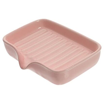Alipis Decorative Ceramic Soap Dish Tray, Easy Cleaning Self Draining Soap Holder for Shower, Bathroom, Kitchen Sink, Bathtub