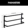 Towel Rail Towel Rack Towel Holder Wall-mounted Towel Bar Three Layers,Black Simple Household,Solid Thick Aluminum Material,Anti-rust No Drilling