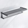 HIGOH Towel Rack High-End Towel Rack,Light Brushed Stainless Steel Simple Bath Towel Shelf Wall Mount,Bathroom Rack Hardware Bathroom Hardware