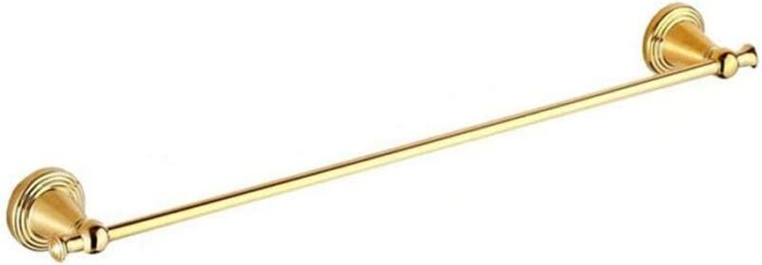 XHALERY Bathroom European-Wide Copper and Gold Towel Rack Bathroom Towel Bar Towel Rack Single Rod Drawing Process Tower Hanger/60Cm