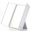 MyLadyMagic Lighted Trifold Makeup Mirror Compact for Cosmetics (Pearl Black)