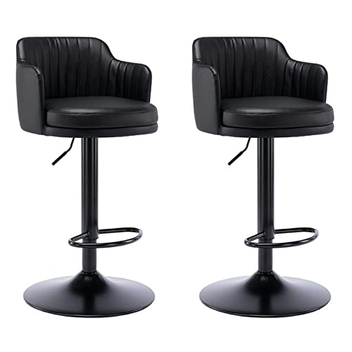 Bar Stools with Back Adjustable Swivel Barstools with Footrest Kitchen Counter Height Dining Chairs Gaslift Metal Legs with Footrest Upholstered