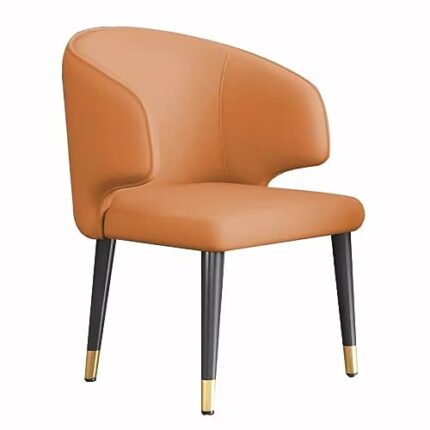 RILOOP Micro Fiber Leather Kitchen Dining Chairs with Ergonomic Armrests Backrest for Counter Lounge Living Room Reception Chair Living Room Chai