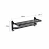 RSOCHS Multifunctional Towel Rack -Bathroom Lavatory Towel Rack Towel Shelf with Towel Bars Wall Mount Holder,Stainless Steel Matte Black
