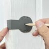 Door Jig Marking Template for a 45mm or 57mm Door Latch, Spindle and Handles Plus Door Edge Centre Finder Pencil and Sharpener, Grey