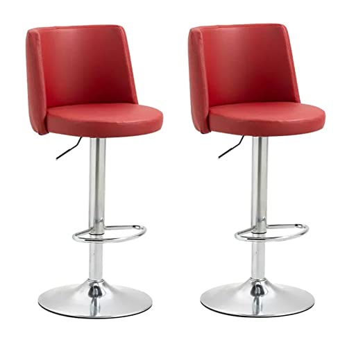 ADEADE Modern Swivel BarStools Bar Stools Set of 2 with Backs PU Leather Bar Chairs Adjustable Counter Height Stools 360° Stool Coffee for Restau