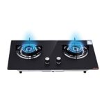 Wgwioo Gas Cooktop, Tempered Glass Gas Cooktop, 2 Burners Gas Stoves Cooktop with Thermocouple Protection, Built in Gas Stove,Natural gas