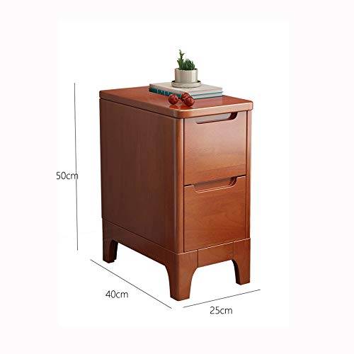 JYDQM Solid Wood Bedside Cabinet Simple Storage Bedside Cabinet, Bedroom Bedside Cabinet with Double Drawer Design