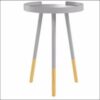 Premier Housewares Round Small Side Table Small Outside Table Small Outdoor Table Side Table MDF Grey Table Wood Narrow Side Table 49 x 40 x 40 c