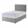 Silentnight Non Storage Divan| Slate Grey | Small Double with Miracoil Cushion Top Mattress | Medium Firm | Small Double