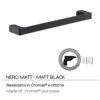 Gedy Pirenei Towel Rail 35 cm, Brass, Black, Small