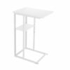 Yusong C Shaped End Table, Small Side Tables Slide Under Sofa Couch Bed, Small TV Tray Bedside Table for Small Spaces, Living Room, Bedroom, Blac