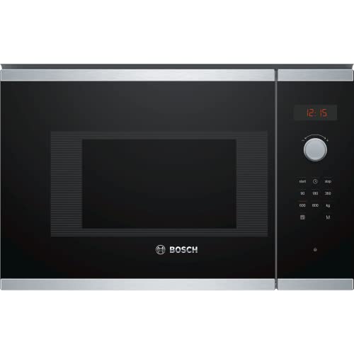 Bosch Serie 4 BFL523MS0B Built In Microwave - Stainless Steel & Bosch Serie 2 HHF113BR0B Stainless Steel Single Electric Oven with A Energy Effic