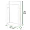 mDesign Towel Holder — 2-Bar Towel Rail for Bathroom Storage and Organisation — Freestanding Towel Rack for Bath, Hand and Face Towels — Matte Wh