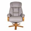 GFA The Nice - Swivel Recliner Chair And Matching Footstool In Pebble Genuine Leather