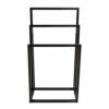 HOMERECOMMEND Metal Towel Bathroom Rack 3 Bars Freestanding Drying Shelf 3 Tier Storage Organizer Washcloths Holder (Black) (df569)