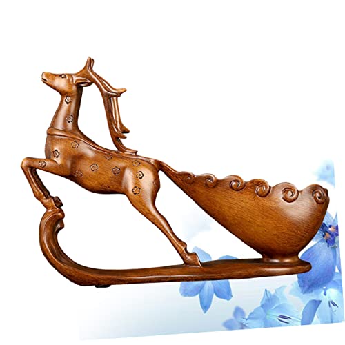 VILLCASE Large Wooden Money Chests Sika Deer Decor Bar Wine Rack Desktop Sika Deer Sika Deer Decorate Bar Sika Deer Decor Ornament Sika Deer Home