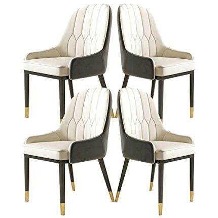 dining chair Kitchen Dining Room Furniture Chairs Dining Chairs Set Of 4 Modern High Back Soft Seat Living Room Chairs Water Proof PU Leather Sid